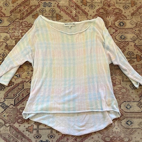 Wildfox Pastel Summer Plaid Sweater in Multi medium - Picture 3 of 6